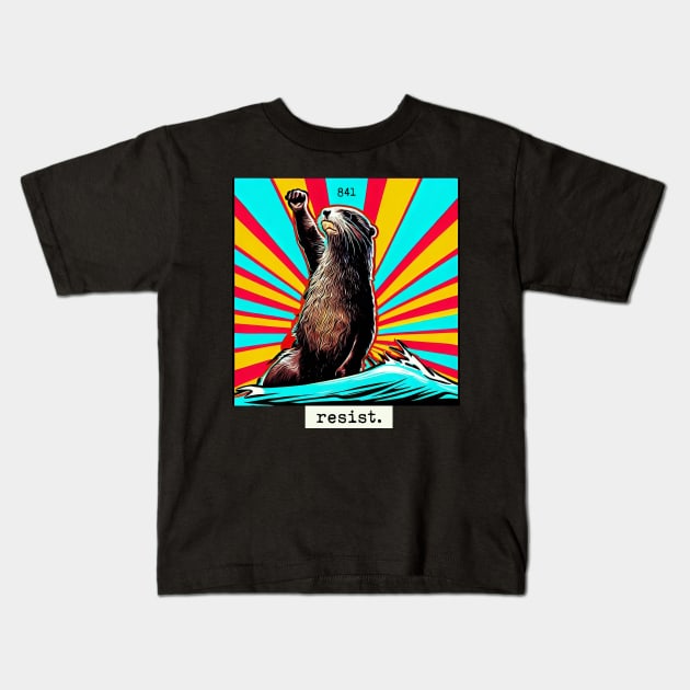 surfing otter 841 RESIST II Kids T-Shirt by REDWOOD9